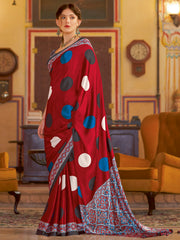 Women's Crepe Printed Designer Saree With Blouse Piece