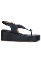 Casual Fashion Sandals 2.5 Inches Wedge Ankle Loop Round Toe Heels