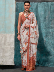 Women's Crepe Printed Designer Saree With Blouse Piece