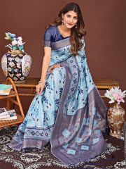 Radiant Linen Cotton Patola Saree - Where Tradition Dances with Elegance