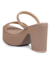 Casual Fashion Sandals Open Back Block Heels