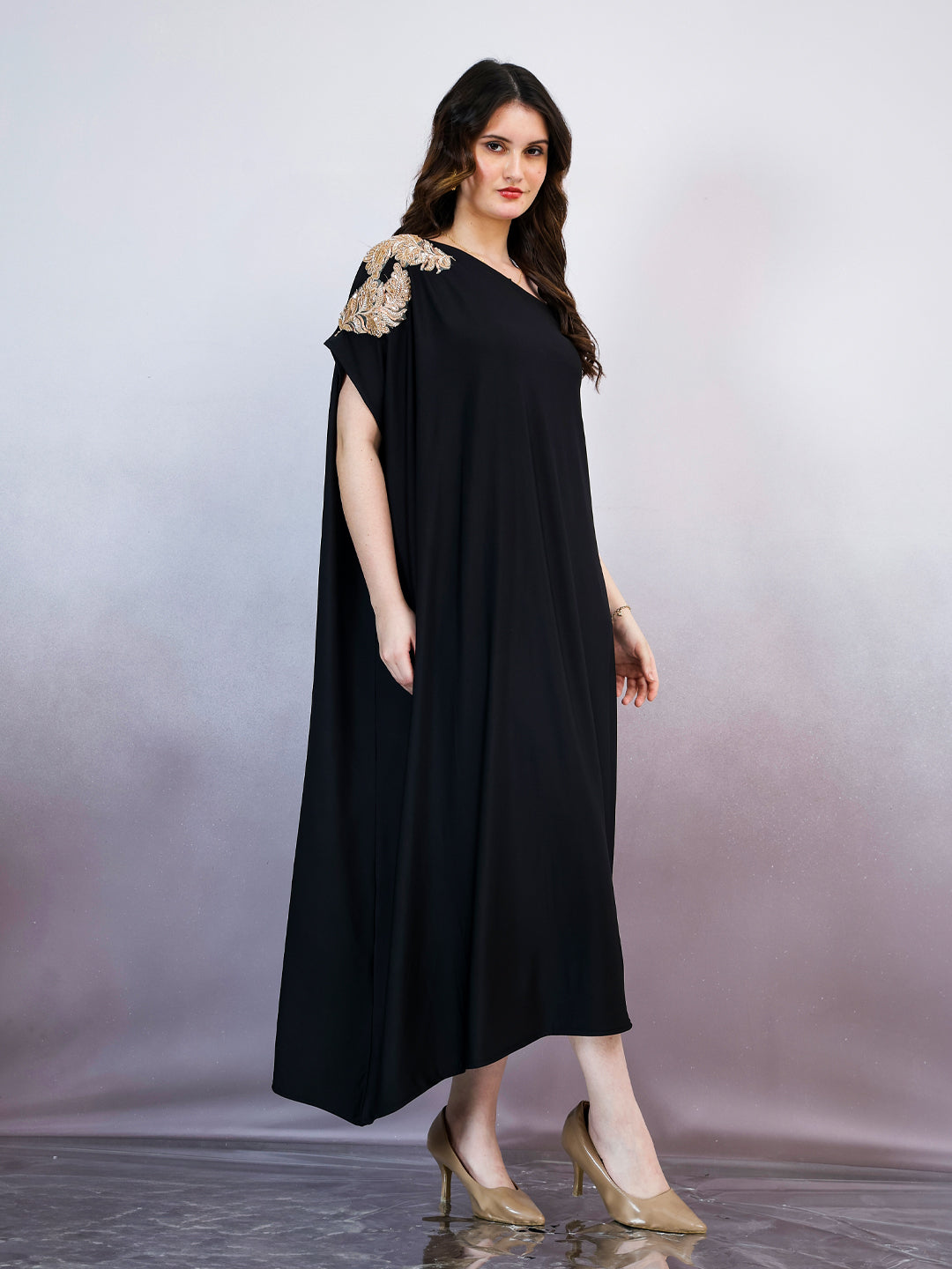 Women Embellished One Shoulder Maxi Dress