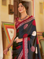 Women's Crepe Printed Designer Saree With Blouse Piece