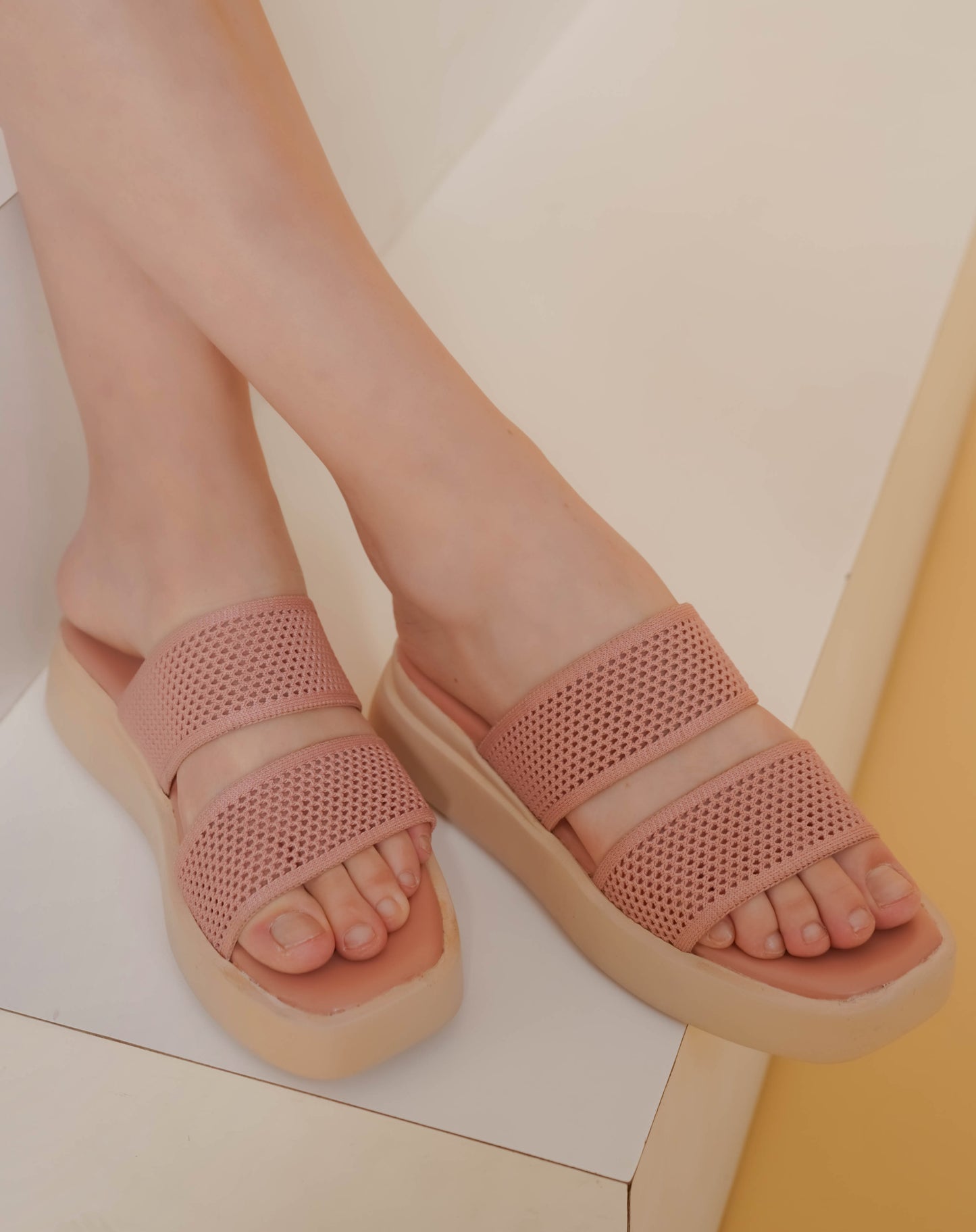 Casual Fashion Open Back Mules 1 inch Platform Heels