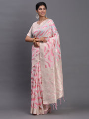 Premium Linen Cotton Saree with Pallu & Contrast Blouse Piece