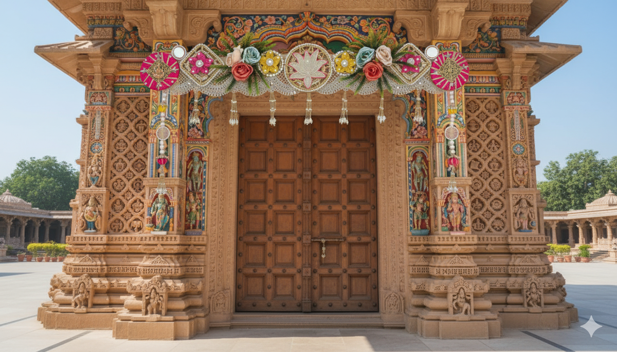 Toran-Floral motifs with artificial flowers and leaves