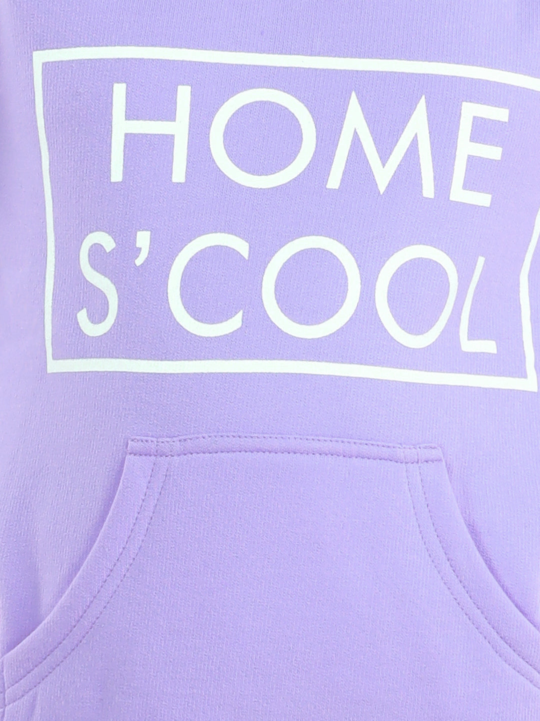 Girls Lavender Home S'Cool Printed Hooded Track Suit Set