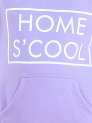 Girls Lavender Home S'Cool Printed Hooded Track Suit Set