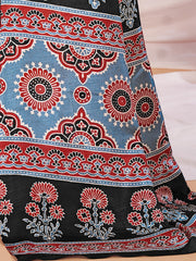 Women's Dola Silk DigitalPrint DesignerSaree With Blouse Piece