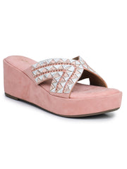 Fashion Open Back Sandal 3 inches Wedge Heels