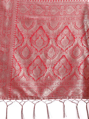 Graceful Cream & Pink Linen Cotton Saree with Rich Zari Pallu – A Touch of Royal Comfort