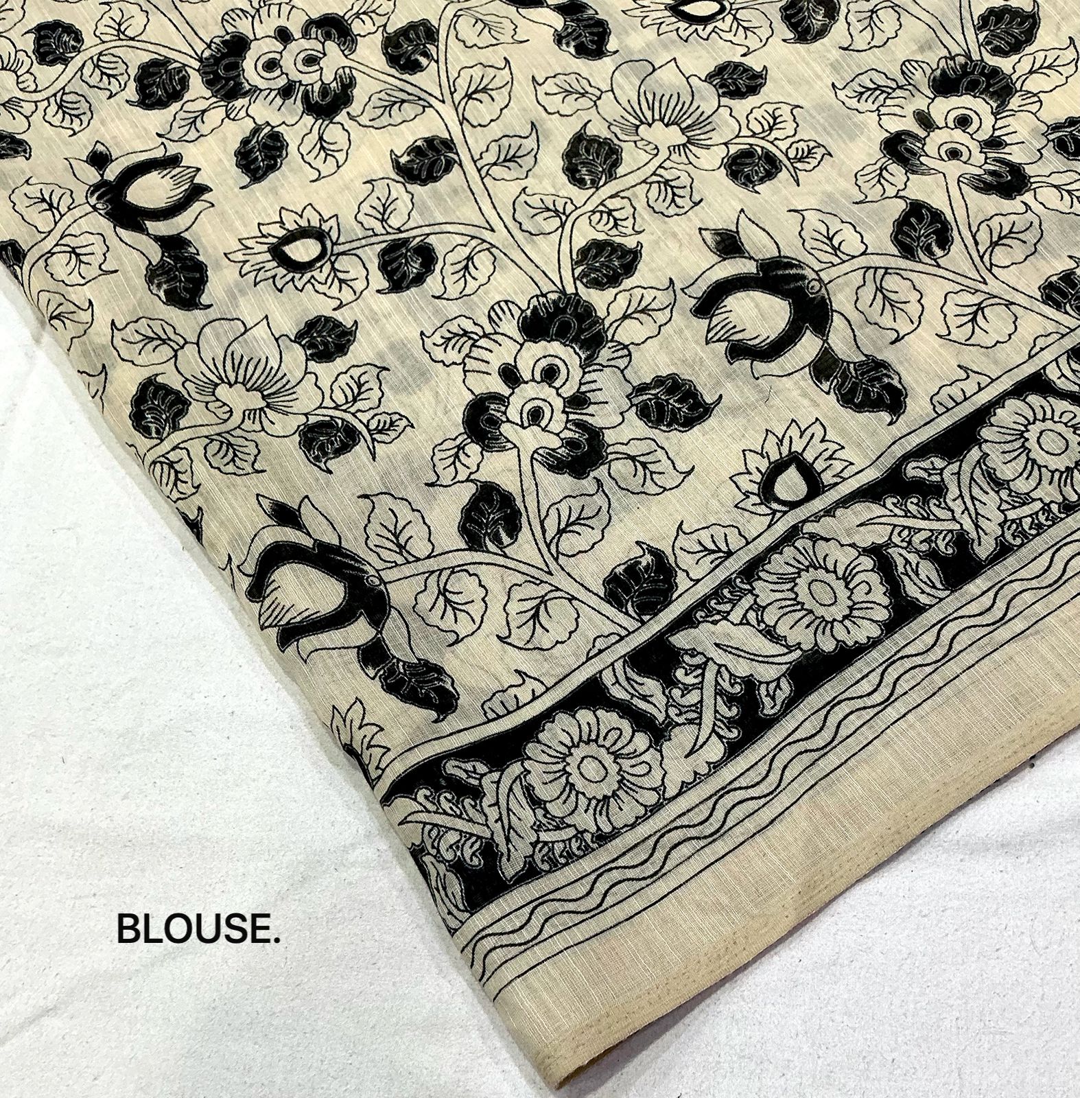 Soft linen saree with shaded style prints.