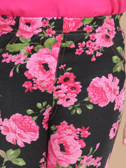 Girls Cotton Floral Printed Jegging
