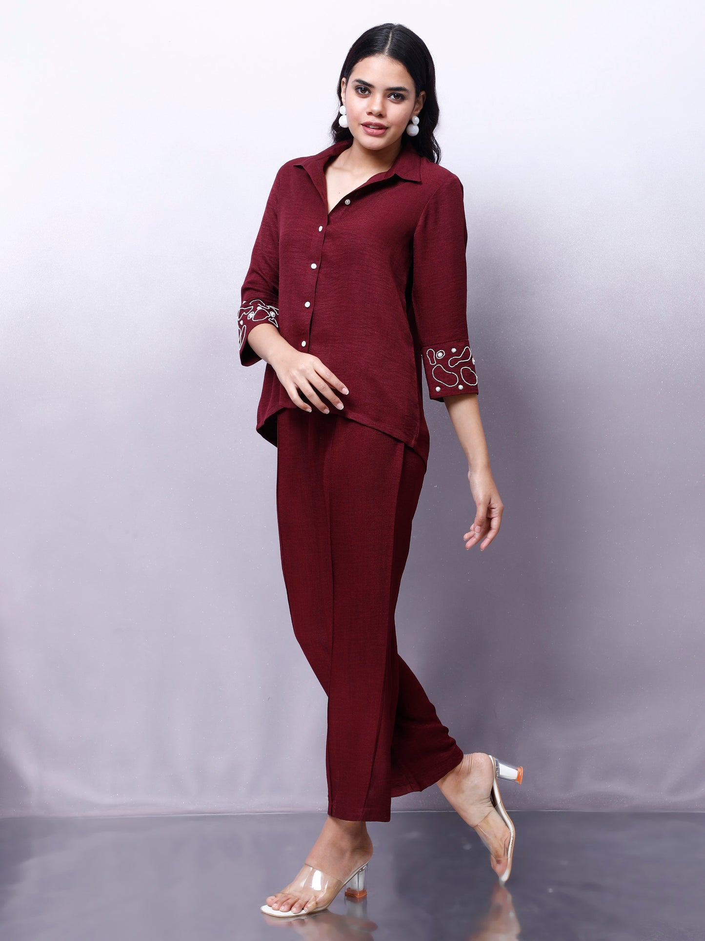Embellished Shirt With Trouser Co-Ords