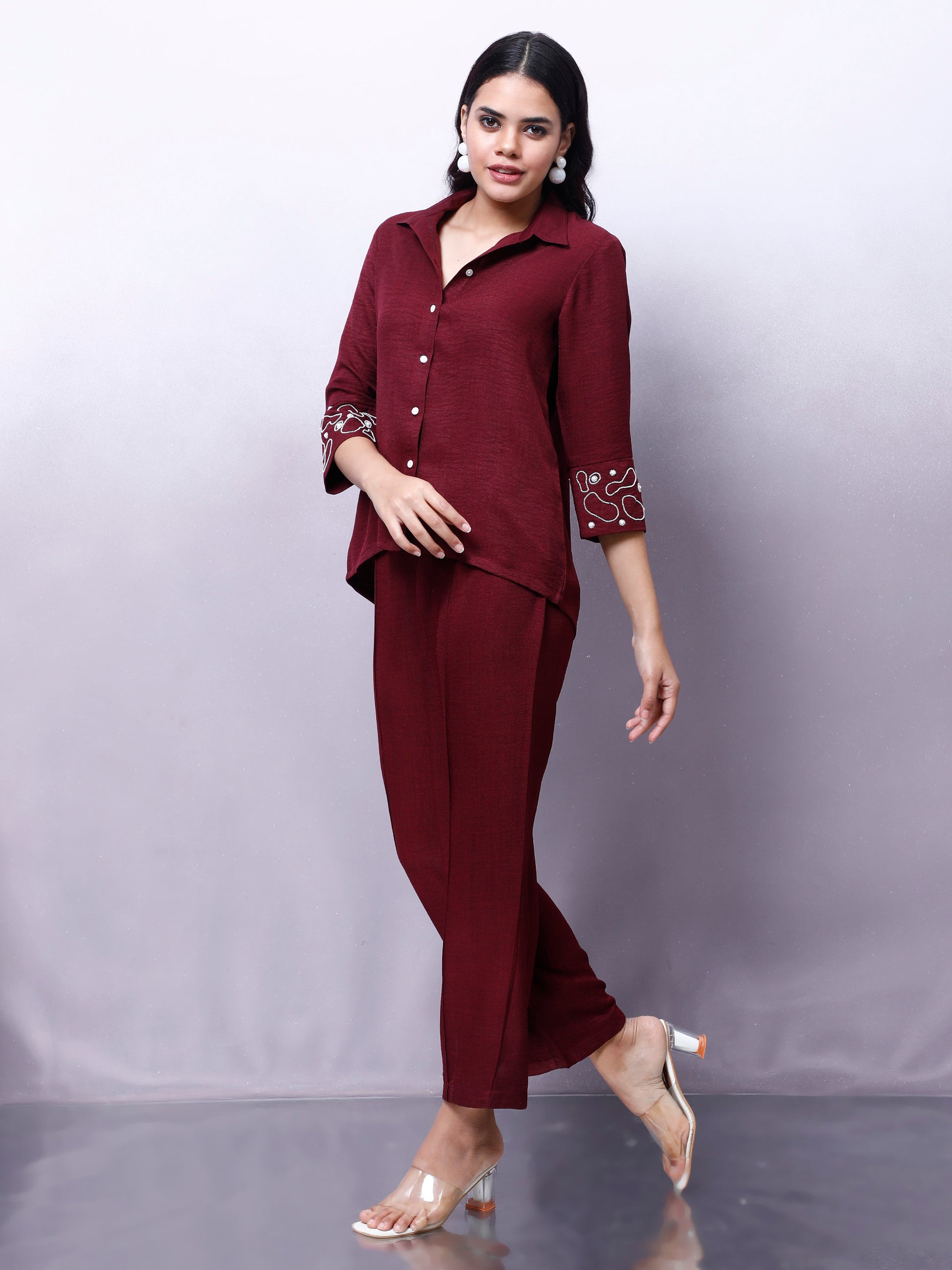 Embellished Shirt With Trouser Co-Ords