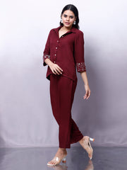 Embellished Shirt With Trouser Co-Ords