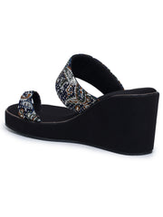 Fashion Open Back Sandal 3 inches Wedge Heels