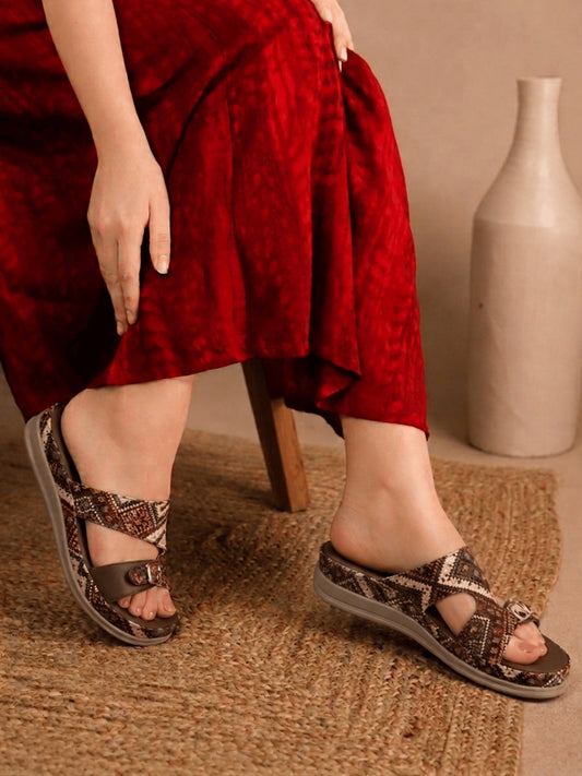 Casual Fashion Open Back Platform Sandals 1 inch Heels
