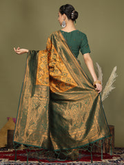 Majestic Red & Teal Silk Saree with Rich Woven Pallu – A Regal Touch for Special Moments