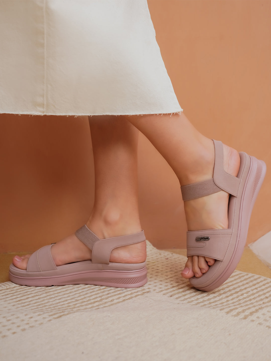 Casual Ankle Loop Round Toe Heels