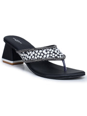Fashion Open Back Sandal 1.5 inches Block Heels