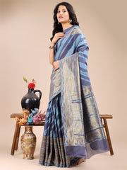 Elegant Cream Cotton Saree – Timeless Charm with Floral Detailing