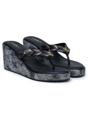 Fashion Open Back Sandal 3 inches Wedge Heels