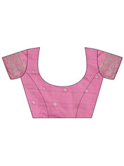 Grace in Every Thread: Pink Patola Linen Cotton Saree Woven with Cultural Elegance