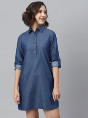 Women's Ice Blue Denim Shirt dress