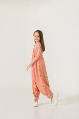 Scarlet Orange Palazzo Jumpsuit Kids