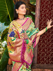 Elegant Kanjivaram Silk Saree with Rich Zari Work and Peacock Pallu | Traditional Bridal and Festive Wear