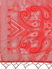 Grace in Every Thread: Pink Patola Linen Cotton Saree Woven with Cultural Elegance