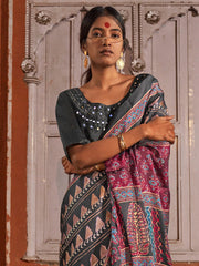 Women's Viscose Silk Printed Designer Saree With Blouse Piece