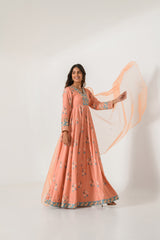 Scarlet Orange Anarkali Suit