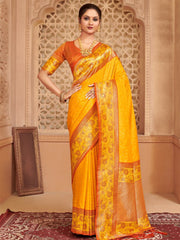 Majestic Yellow Pure Kanjivaram Silk Saree | Bridal Heritage Collection | Limited Edition
