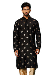 Vastramay - Men's Black Cotton Blend Kurta