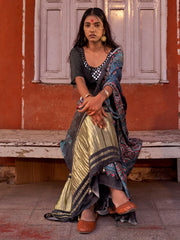 Women's Viscose Silk Printed Designer Saree With Blouse Piece