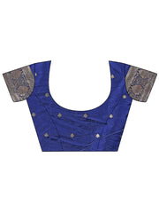 Graceful Royal Blue Banarasi Silk Saree with Silver Zari – Perfect Ethnic Wear for Weddings & Festive Moments