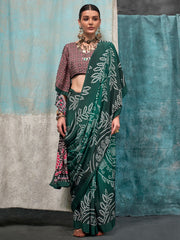 Women's Crepe Printed Designer Saree With Blouse Piece