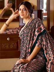 Women's Crepe Printed Designer Saree With Blouse Piece