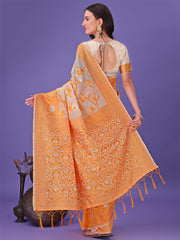 Light Green Lichi Silk Saree with Floral Weaving & Tassel Pallu – Elegant Festive & Party Wear Saree