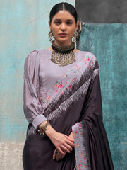 Women's Crepe Printed Designer Saree With Blouse Piece