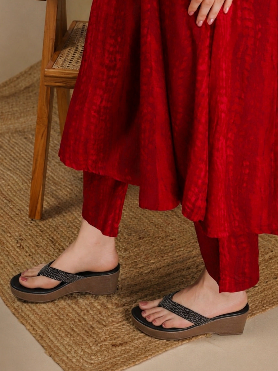 Casual Fashion Open Back Wedge Sandals 2.5 inches Heels