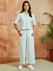Women's White Co ords Set