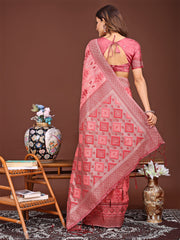 Radiant Linen Cotton Patola Saree - Where Tradition Dances with Elegance