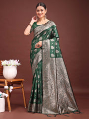 Banarasi Silk Saree with Zari Weaving - A Timeless Tale of Elegance