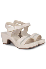 Casual Fashion Sandals 2 Inches Block Ankle Loop Round Toe Heels