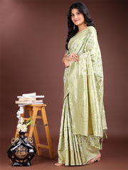 Light Green Linen Cotton Saree – Elegant Simplicity for Everyday Grace