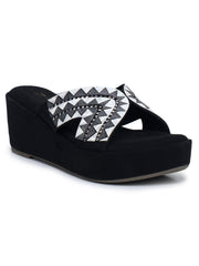 Fashion Open Back Sandal 3 inches Wedge Heels