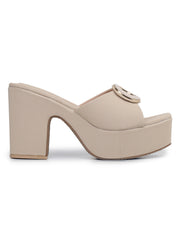 Casual Fashion Sandals Open Back Block Heels